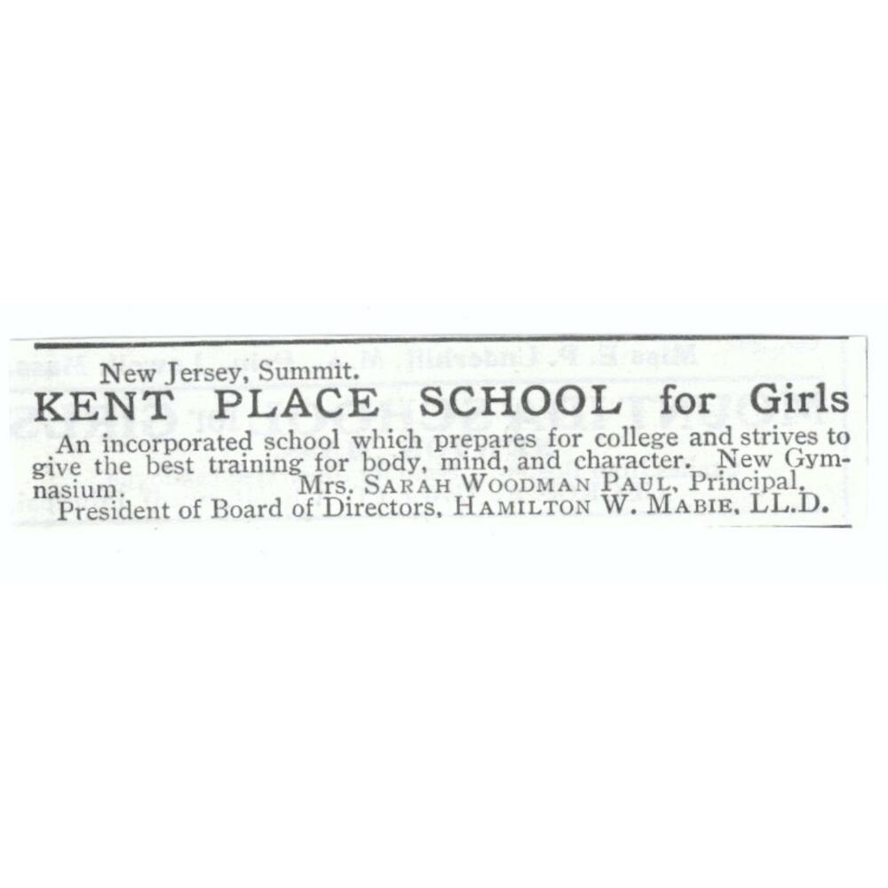 Kent Place Girls School Summit NJ Sarah Woodman Paul 1903 Magazine Ad AF7-SS1 - Picture 1 of 2
